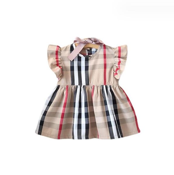 Schöne Baby Mädchen Plaid Kleider Kinder Prinzessin Kleid Sommer Neugeborenen Röcke Säugling Kleidung Kleinkind Kleidung