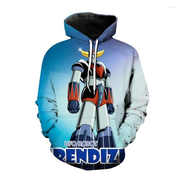 Felpe con cappuccio da uomo 2023 UFO Robot 3D Stampa Felpa Goldorak Anime Grendizer Felpa con cappuccio Uomo Donna Moda Streetwear Harajuku Boy Clothes