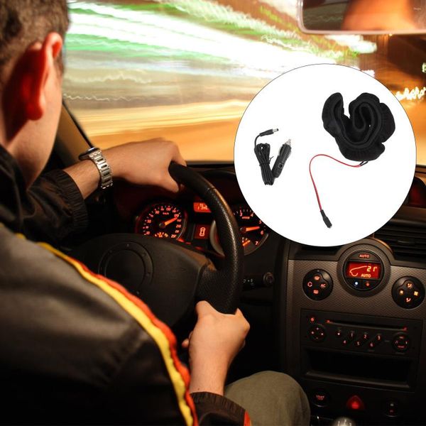 Capas de volante capa protetor de carro aquecido dentro decoração acessórios de veículos de aquecimento automático