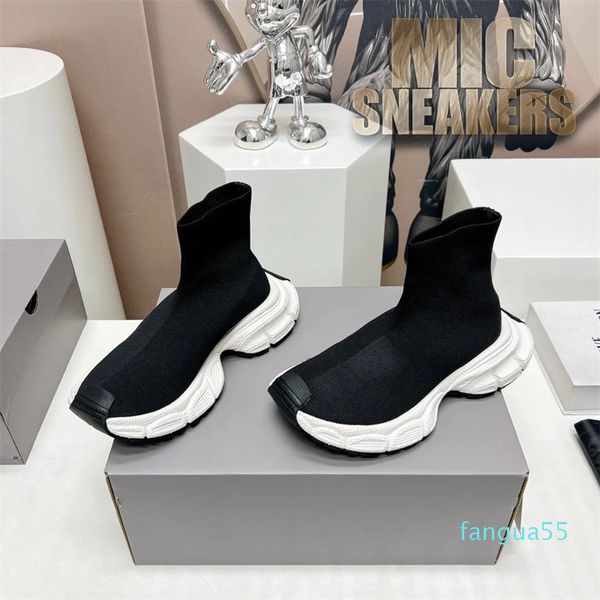 2023-Wholesale Tasarımcı 3xl Sock Shoes Moda Retros Erkekler Kadın Nefes Alabilir Platform Sneaker Siyah Beyaz Mesh Streç Spor Gündelik Ayakkabı Lüks Açık Eğitmenler