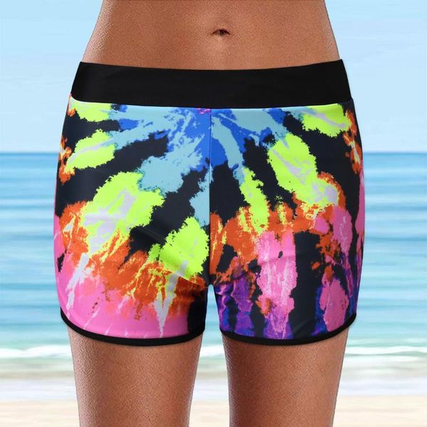 Shorts femininos cintura cintura natação cordão alta praia verão esportes bottom womens board swimwears tankinis conjunto