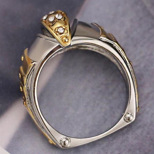 Роскошное дизайнерское модное креативное кольцо в форме рта рыбы из золотого сплава, европейские и американские мужские аксессуары r284B