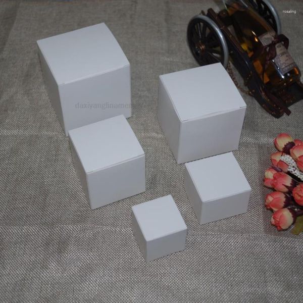 Geschenkpapier, 25–50 Stück, 6, 7 x 7, 8 x 8, 9 x 9, 10 x 10, weißer Karton, Papierbox, Spielzeug, Glas, Ölflasche, Verpackung für längeres Ventilrohr