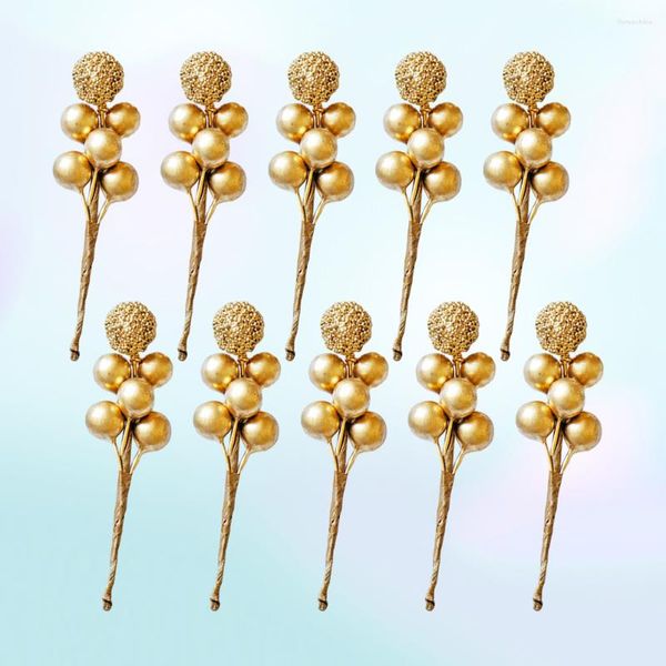 Decoração de festa 10pcs floresta série bagas ramo decoração diy simulado escolha hastes artificiais ornamento falso plástico