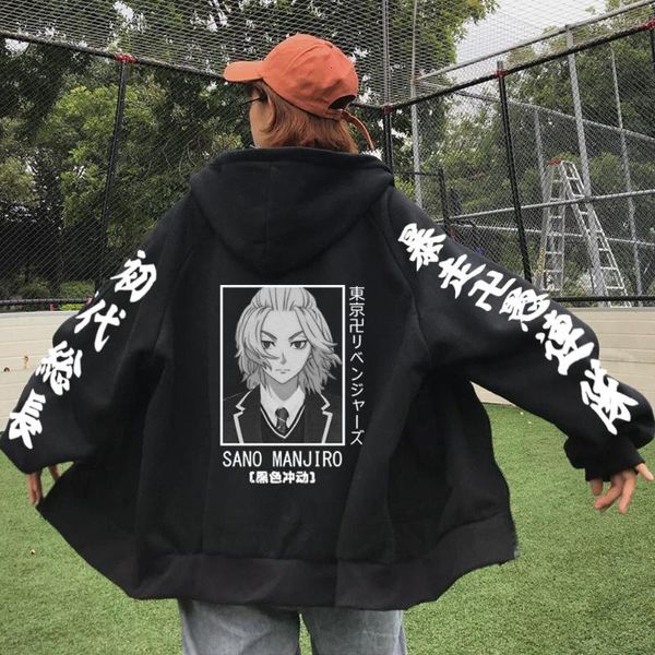 Hoodies masculinos anime tokyo revengres impresso moletom harajuku kawaii mikey manjiro sano moletom masculino feminino com zíper unisex streetwear