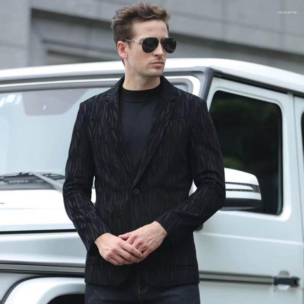 Ternos masculinos 2024 maré roupas de marca único ocidental juventude negócios casual tendência estilo britânico terno jaqueta masculina