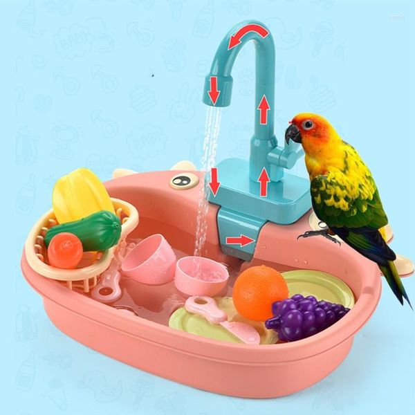 Andere Vogelbedarf Automatische Badewanne Wasserhahn Futternapf Papagei Dusche Badewanne Schwimmbad Küchenspüle Spülmaschine Kind Haustier Trainingsspielzeug