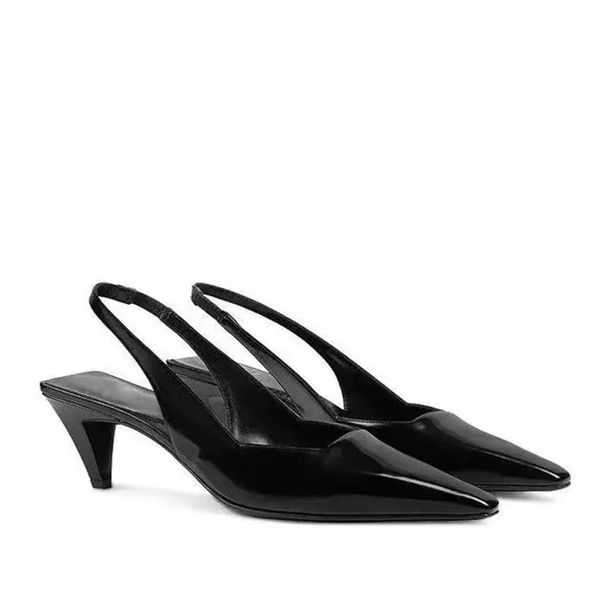 Neue Slingback-Sandalen, konischer Absatz, Pumps, Absätze 5,5 cm, Kätzchen-Absatz, Ledersohle, Damen-Luxus-Designer, Mode, Party, Hochzeit, Abendschuhe, Schuhgröße 35–42 mit Box