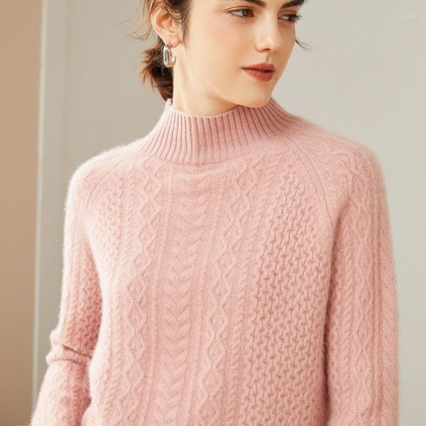 Женские свитера 2024 зима чистые кашемирные мягкие женщины с длинным рукавом стандартная трикотажная мода жены женские топы