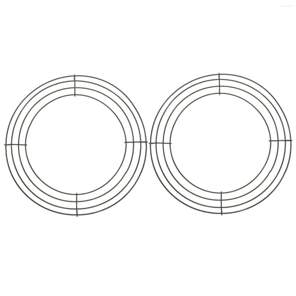 Dekorative Blumen, 2 Stück, Girlandenrahmen, runder Hintergrund, Ständer, Metalldraht, Kranz, Eisen, Makramee, Kreation, Ring, Ringe, Form, Weihnachten