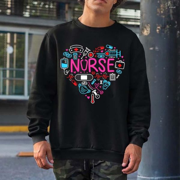 Felpe con cappuccio da uomo Love Nursing Student RN Life Regali di ringraziamento per le donne Felpe da uomo Streetwear Girocollo in cotone con cappuccio