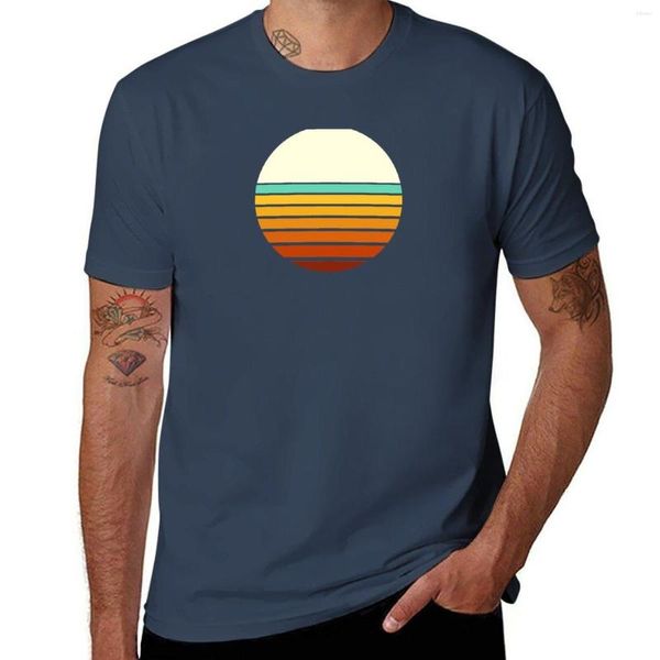 Polo da uomo Retro Minimalista Sole anni '60 anni '70 Vaporwave T-shirt estetica T-shirt corta estiva Top Felpa tinta unita T-shirt nere da uomo