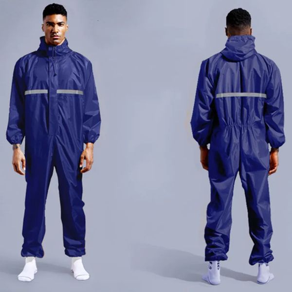 Rain Wear Conjoined Regenmantel Overall Hut Ölbeständig Arbeitssicherheit Biker Herren Regenmantel Regenschutz Jacke Undurchlässiger wasserdichter Anzug 231007