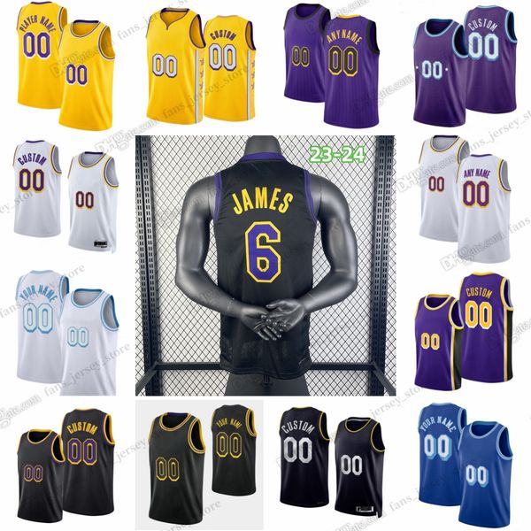 Personalizado impresso 2023-24 novas camisas de basquete James Anthony D'Angelo Davis Russell Rui Hachimura Austin Reaves Gabe Vincent Taurean Príncipe Jarred Vanderbilt Jalen