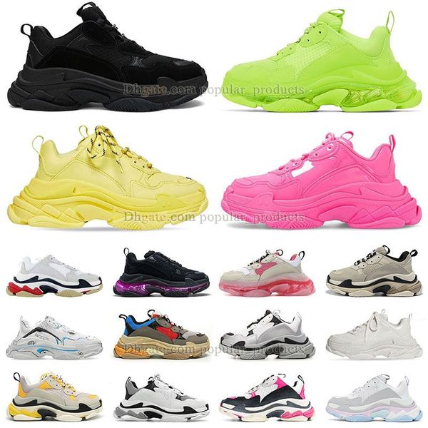 Triple S Men Women Casual Scarpe Sneaker Clear Sole Black White Volt Beige Red Grey Green Mens Trainer Jogging Walking Runner 3.0 7.0 Tenis Dhgate