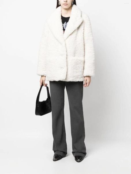 Женское меховое пальто Z V с искусственным интегрированным большим воротником-поло для пригородных поездок