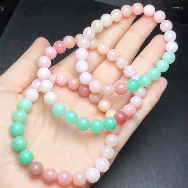 Link Armbänder Natürliche Rosa Opal Armband Kristall Reiki Heilstein Mode Fengshui Schmuck Geschenk Für Frauen 1 stücke 8,5 MM