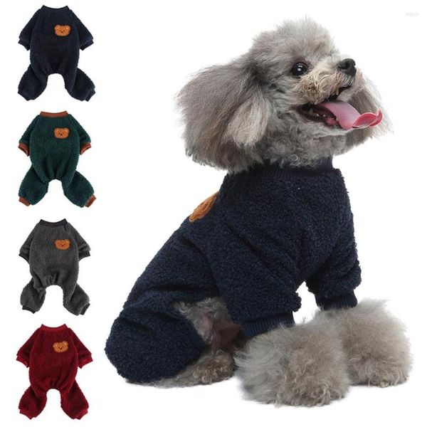 Abbigliamento per cani Pigiama per animali domestici peloso autunno inverno Caldo tuta spessa Vestiti Teddy Puppy Cat Keep per XS-XL