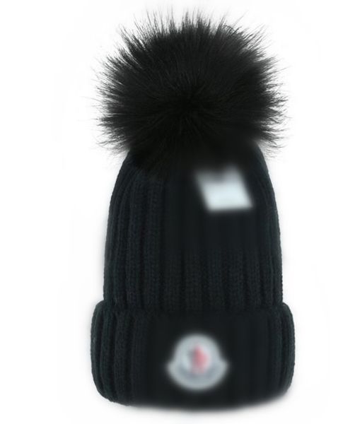 Yeni Unisex Mektup Sıcak Kış Şapkaları Şık Örme Beanie Yapay Yün Top