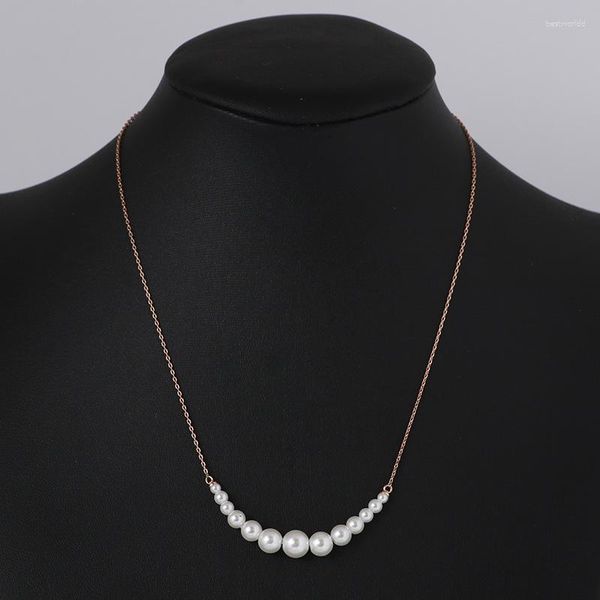 Anhänger Halsketten Europa und Amerika einfache Farbverlauf Perle elegante süße japanische koreanische Halskette für Frauen