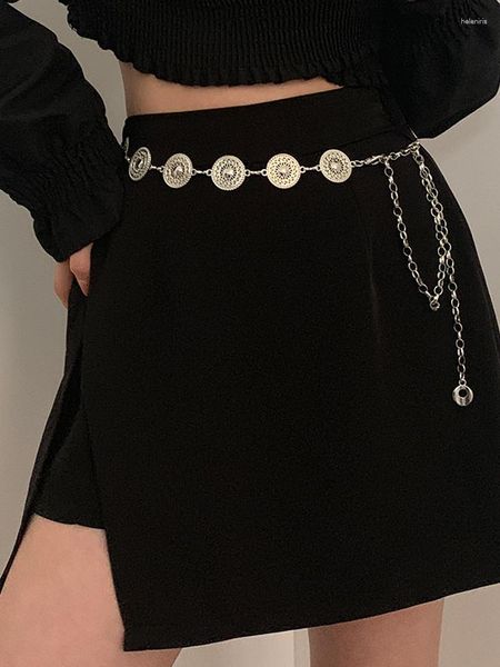 Cintos de corrente de metal cinto feminino cintura-apertado saia decorativa terno cintura
