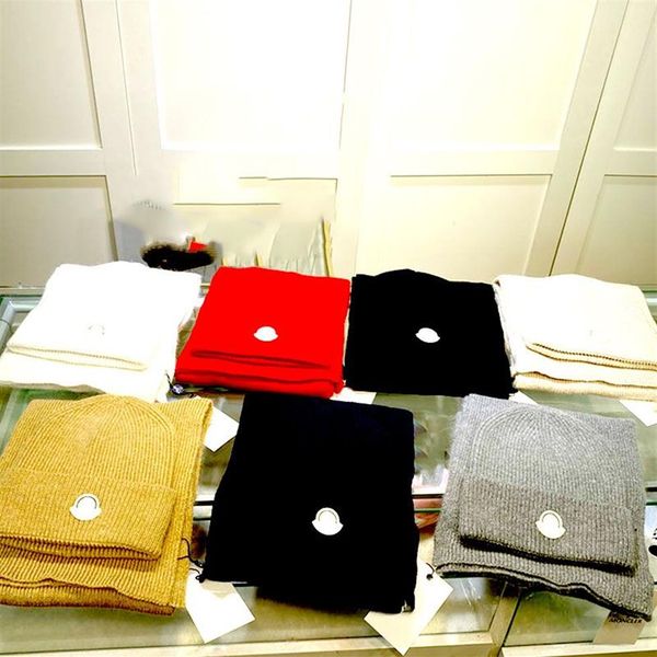 Unisex scarf hat suit winter cashmere ski skull cap travel stretch pill box hats suitable for outdoor warm style277q