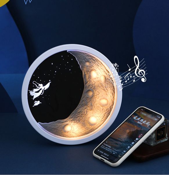 Novo estilo astronauta lua sem fio bluetoothspeaker subwoofer criativo dos desenhos animados flutuante astronauta bluetoothspeaker