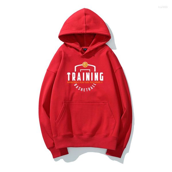 Hoodies masculinos rua basquete impressão hoodie esportes ao ar livre lazer outono sólido moletom com capuz moda manga longa topos