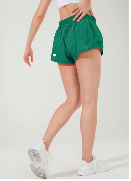 Shorts de yoga roupas com exercício fitness wear lu calças curtas meninas correndo elásticos bolsos esportivos