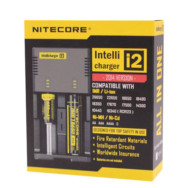 100% originale Nitecore Nuovo I2 Digicharger Display LCD Caricabatteria Universale Nitecore i2 Caricatore VS Nitecore i2 D2 D4 UM10 UM20