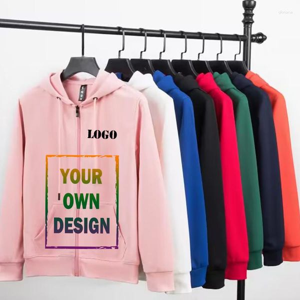 Herren Hoodies Customized/Design Logo Reißverschluss Hoodie und Long Sleeve Polyester gedrucktes Casual Team Advertising Top für Frauen