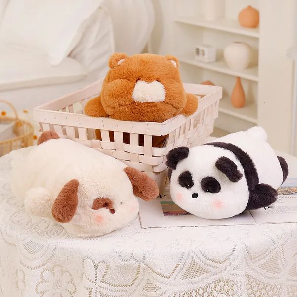 Peluş Bebekler 5 Stil Hayvan Kawaii Domuz Ayı Oyuncak Yumuşak Karikatür Panda Köpek Tavşanı Dolgulu Bebek Bebek Uyku Yastığı Kız Çocukları Doğum Günü Hediyesi 231007