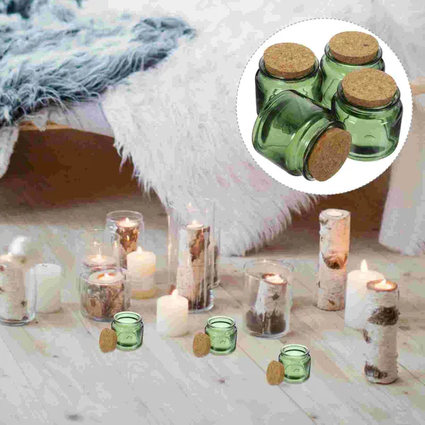 Titulares de vela 4pcs vazio vidro perfumado copos de armazenamento DIY artesanato