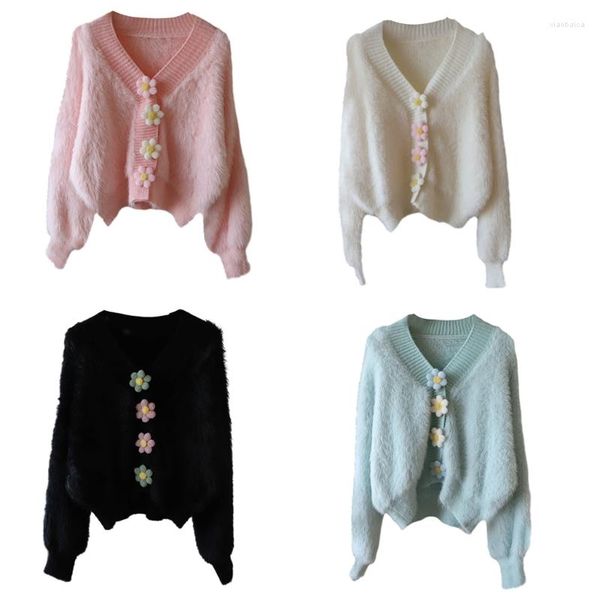 Suéteres femininos elegantes suéter floral tops cardigã versátil para qualquer ocasião