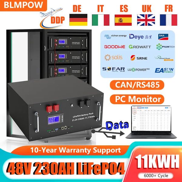 Mixer LiFePO4 48V 200AH 230Ah Akkupack 51 2V Solar CAN RS485 32 Parellel 6000 Cycle PC-Monitor 10 Jahre Garantie EU-Lager 231007