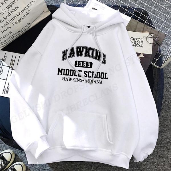 Hoodies dos homens Hawkins Hoodie Homens Mulheres Moda Casaco Meninos Crianças Hip Hop Sweats Estudante Tracksuit Mens Roupas Outono