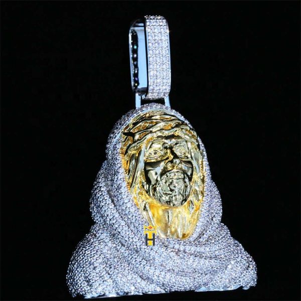 Дизайнерские ювелирные изделия для мужчин, кулон с портретом на заказ, 10-каратный, 14-каратный, 18-каратный позолоченный ледяной бриллиант, ювелирные изделия в стиле хип-хоп, кулон с Иисусом