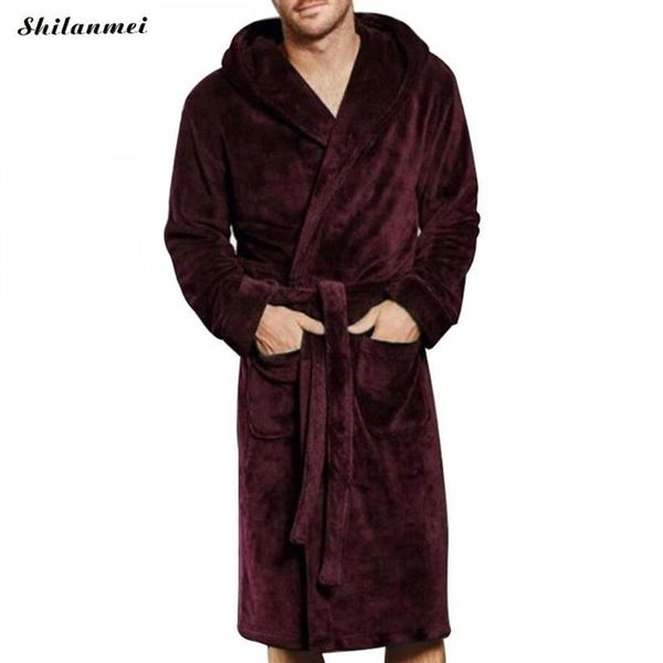 Plus Größe 4xl 5xl Winter Herbst Dicken Flanell Männer Frauen Bademäntel Herren Homewear Männliche Nachtwäsche Lounges Pajamas262u