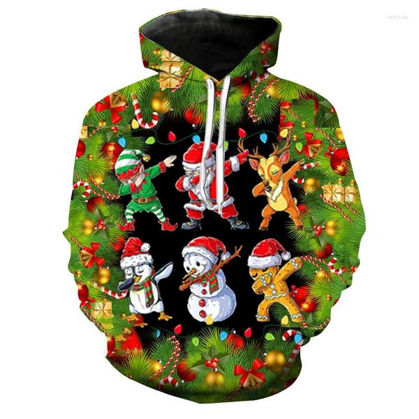 Herren Hoodies 2024 Unisex Hässlicher Weihnachtspullover 3D-Druck Lustiger Weihnachtspullover Hoodie Sweatshirt Männer Frauen Herbst Winter Plus Size Kleidung