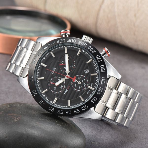 Tisso Armbanduhren für Herren 2023 Herrenuhren Sechs Nadeln Alle Zifferblätter funktionieren Quarz Wastch Top Luxusmarke Chronographenuhr Stahlarmband Mode PRS516 Weihnachtsgeschenk