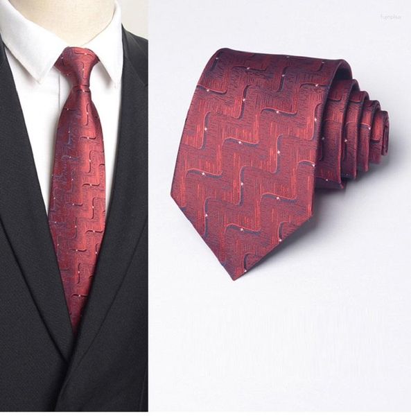 Bow bağları Erkekler 100 İpek Tie Jacquard Cravat Business Rasim Kravat Beyaz Kırmızı Kahverengi