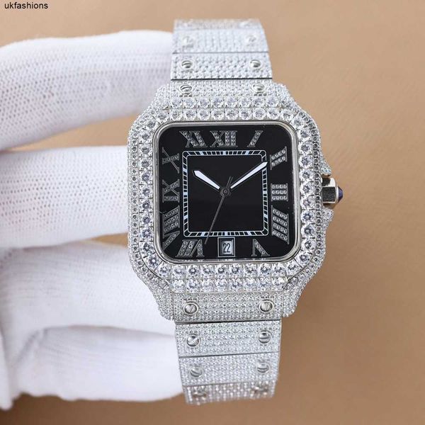 Ct Orologi con diamante Orologio con diamanti Orologio meccanico automatico da uomo 8215 Orologio da polso da donna da lavoro da 40 mm con bracciale in acciaio tempestato di diamanti Montre d HBVX