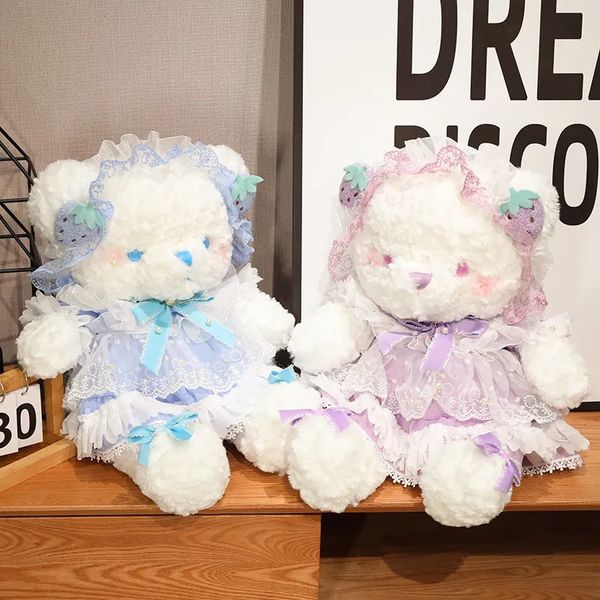 Bonecas de pelúcia Kawai Bear Plushies Brinquedo Lolita Estilos Teddy Bears Boneca Recheada Animal Macio Crianças Brinquedos Festa Decoração Meninas Aniversário Presente de Natal 231007