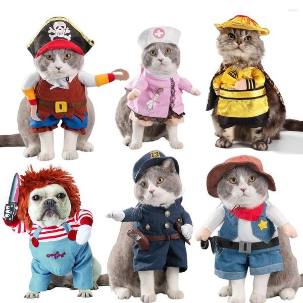 Hundebekleidung, Halloween-Kostüme, lustige Kleidung, verstellbare Haustier-Katze, Cosplay-Kostüm-Sets, Neuheitskleidung für mittelgroße und große Hunde, Mops 2023