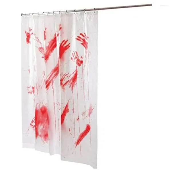 Занавески для душа Хэллоуин ужас кровавый отпечаток пальца занавеска водонепроницаемое украшение для ванной комнаты