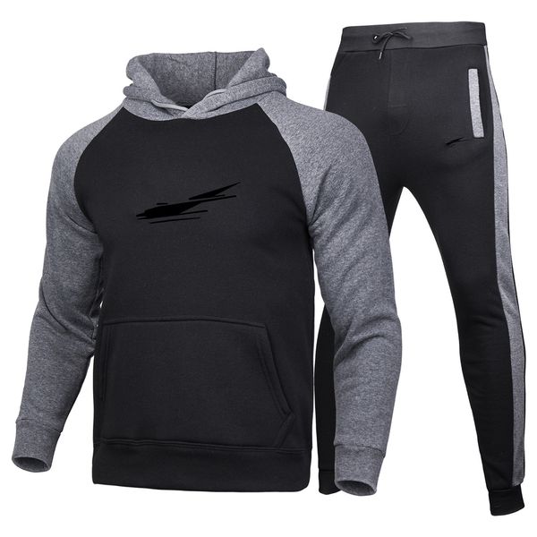 Man Sport Sweat Suit Plus Boy Boyu Jogger Pantolon Kapüşonlu Spor Giyim Ceketleri Pantolon 2 Parça Setleri Hip Hop Çalışma Sporları Kış Track Takım Set Seti