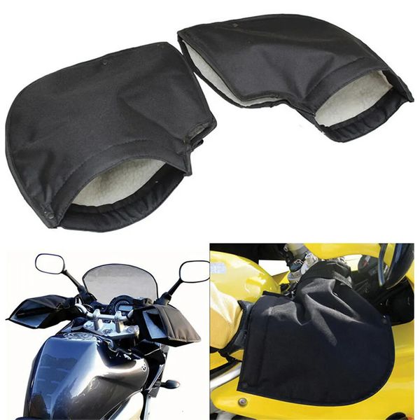 Cinco dedos luvas motocicleta guiador luvas muffs inverno quente lidar com luvas à prova dwindproof água à prova de vento moto lidar com barra mão capa muffs 231007