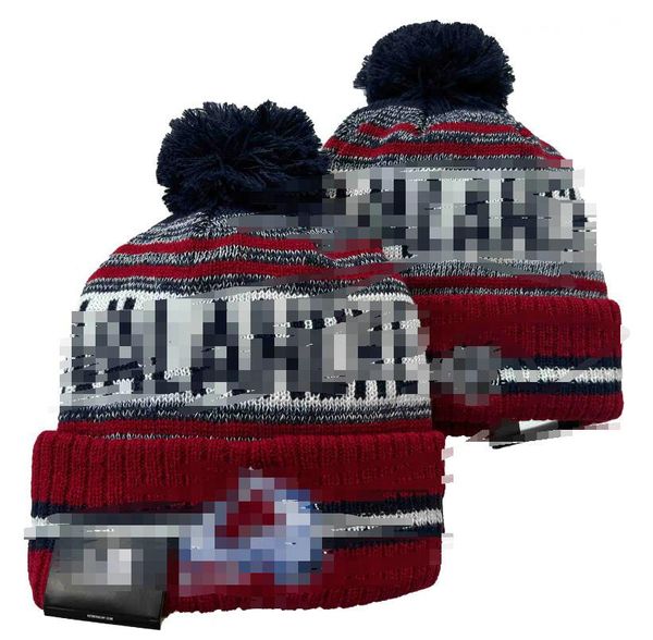 Colorado Beanies Avalanche Bobble Chapéus Beisebol Hóquei Bola Caps 2023-24 Fashion Designer Bucket Hat Chunky Knit Faux Pom Beanie Chapéu de Natal Sport Knit Hats