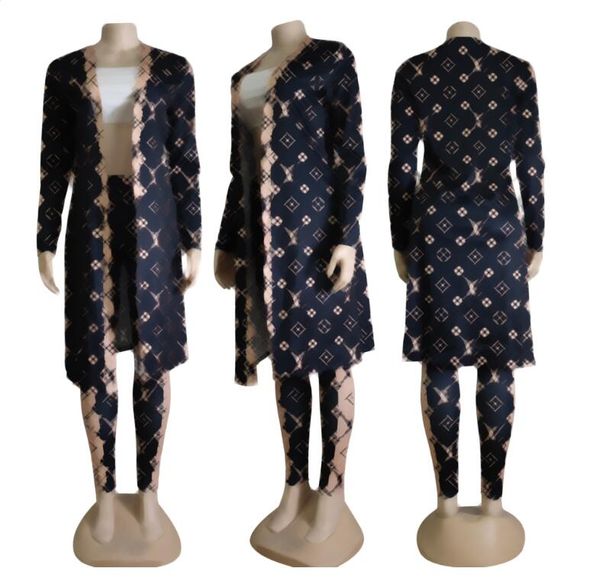 Женские костюмы 2023 Осень/Зима Новые женские классические брюки с принтом Дизайнерский брендовый женский комплект из двух предметов