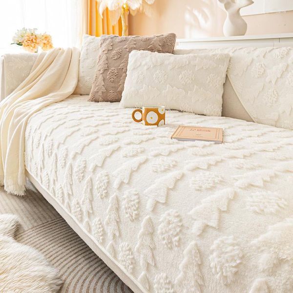 Capas de cadeira espessadas de pelúcia sofá capa de almofada de veludo macio antiderrapante pele-amigável slipcover assento futon tapete aconchegante decoração de casa